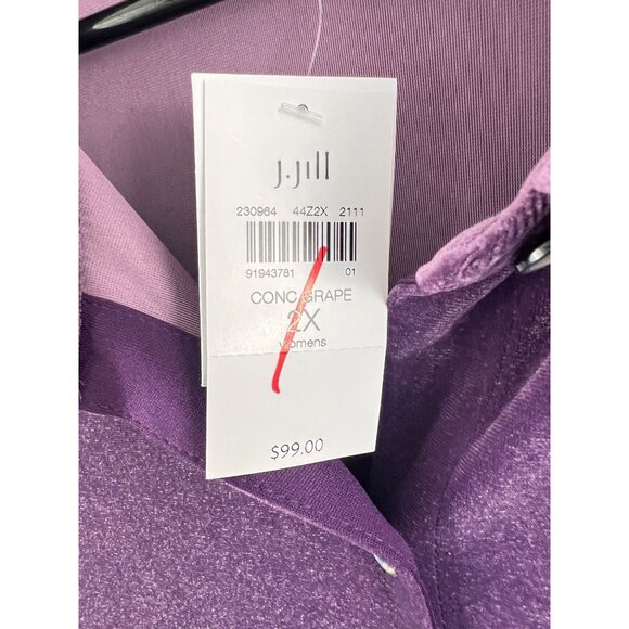 J.Jill Wearever Collection Purple Velvet Velour Shirt & Tank Top Set Size  2X - Picture 3 of 7